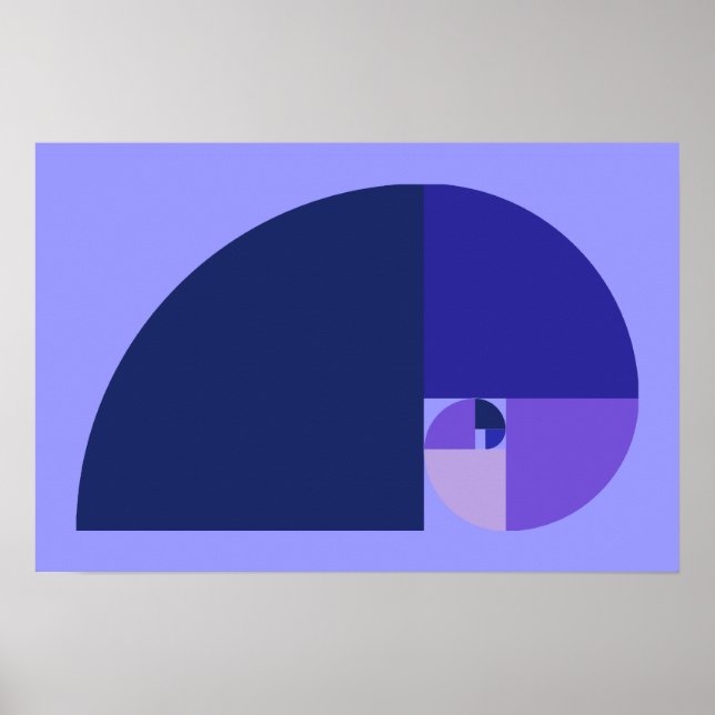 Póster Relación dorada, espiral fibonacci (Frente)