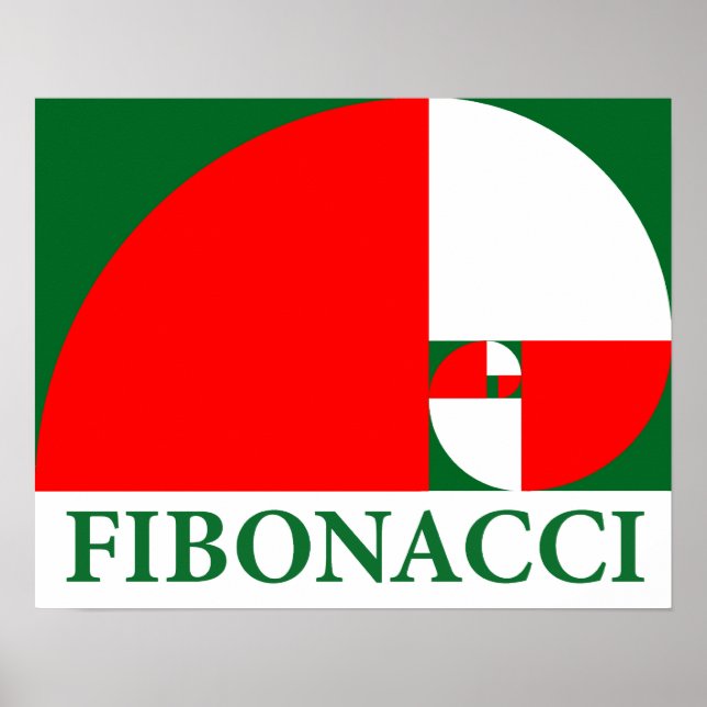 Póster Relación dorada, espiral fibonacci (Frente)