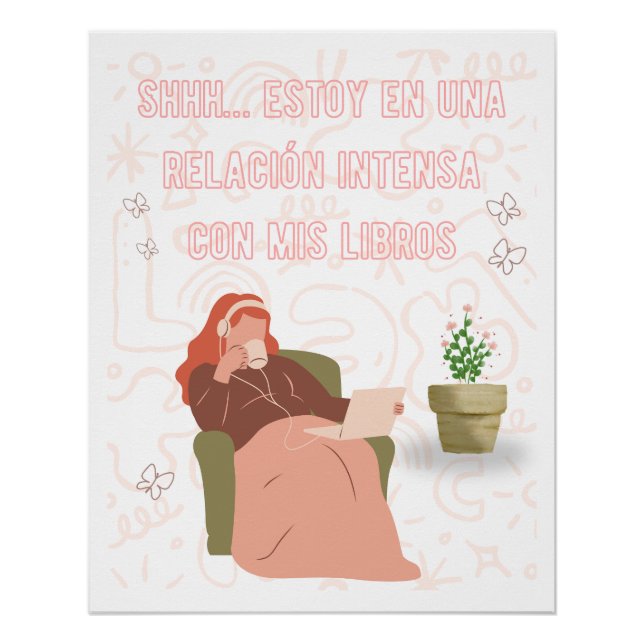 Póster Relación Intensa Libros Lectura Aesthetic  (Anverso)