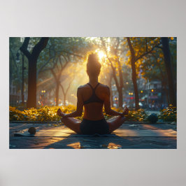Póster Relajación con yoga
