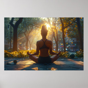 Póster Relajación con yoga