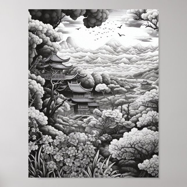 Póster Relajación del Poster de coloreado paisajístico (Frente)