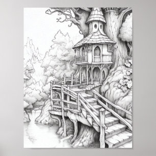Póster Relajación del Poster de coloreado paisajístico