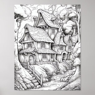 Póster Relajación del Poster de coloreado paisajístico