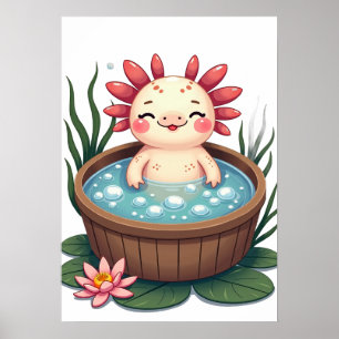 Póster Relajación en Bañera de Axolotl - Vibraciones Suav