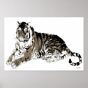 Póster Relajando al Poster del tigre