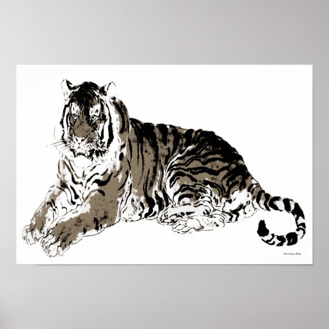 Póster Relajando al Poster del tigre (Frente)