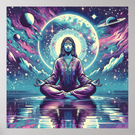 Póster Relajando el espacio de meditación y la reflexión