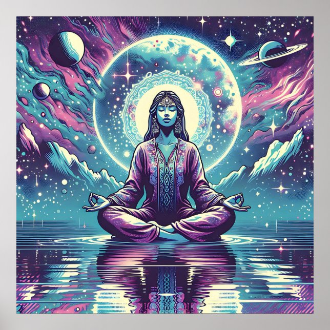 Póster Relajando el espacio de meditación y la reflexión (Frente)