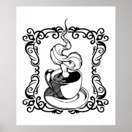 Póster Relajarse con una copa caliente de café