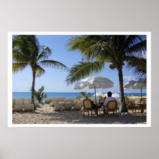 Póster Relajarse en una playa del Caribe