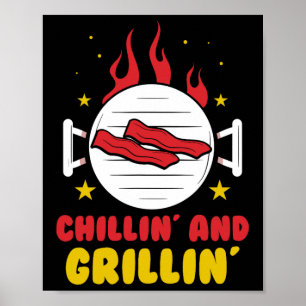 Póster Relajarse Y Asar A La Parrilla Parrillada Barbacoa