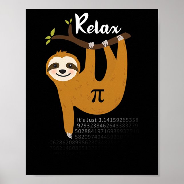 Póster Relájate, es sólo Pi 3.14 Graciosa matemática del  (Frente)