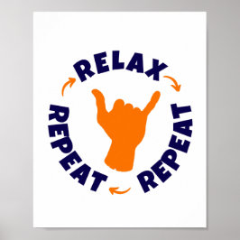 Póster Relájate. Repite. Repite.