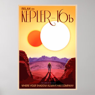 Póster Relájese con Kepler-16b