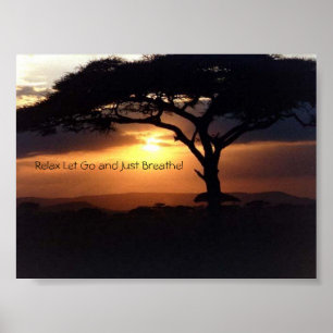 Póster Relájese deje van y apenas respiran