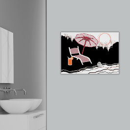 Póster Relájese En Una Silla De Playa Y Cóctel En El Post