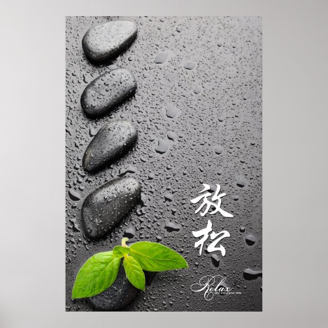 Póster Relájese y disfrute de su estancia con Chinese Cal (Frente)