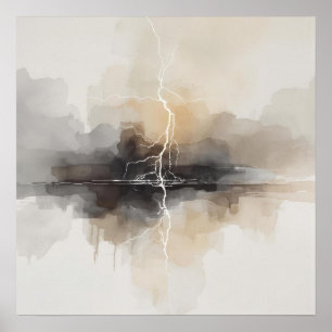Póster Relámpago abstracto en estampado neutros