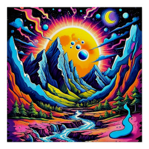 Póster Relámpago sobre las montañas 5