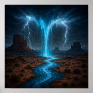 Póster Relámpagos sobre el desierto