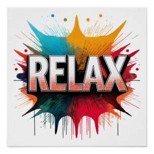Póster Relax Comic Sound Effect - Ar pop audaz y lúdico
