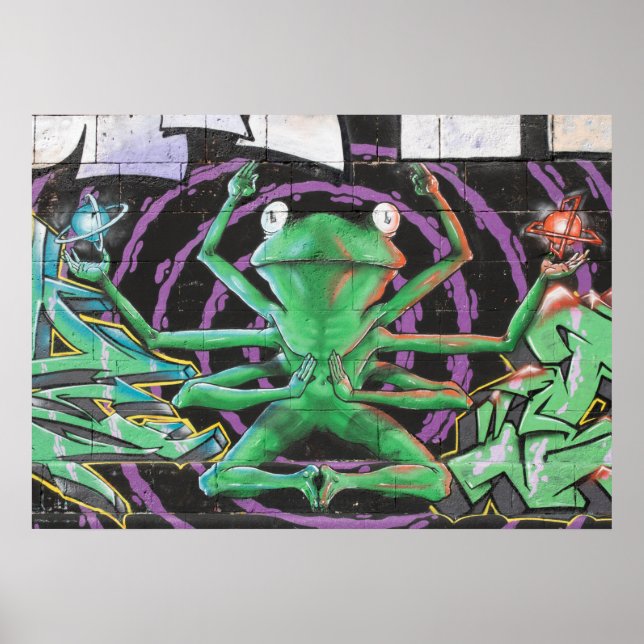 Póster Relaxed Frog With Eight Arms (Frente)