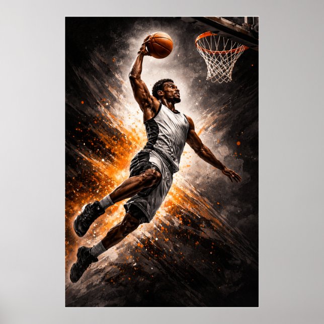 Póster Relentless Elevation – Basketball Power Dunk (Frente)