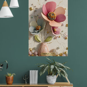 Póster Relevamiento Floral de Cerámica Esculpida y Hoja d