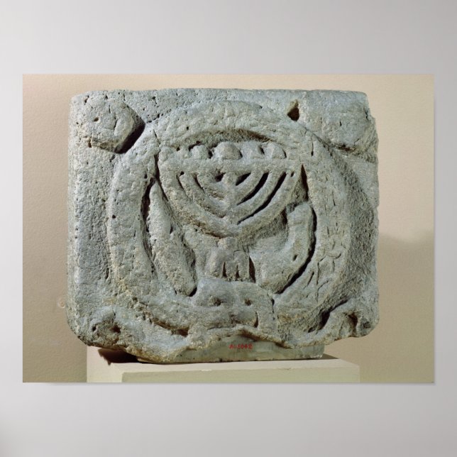 Póster Relief depicting a menorah (Frente)