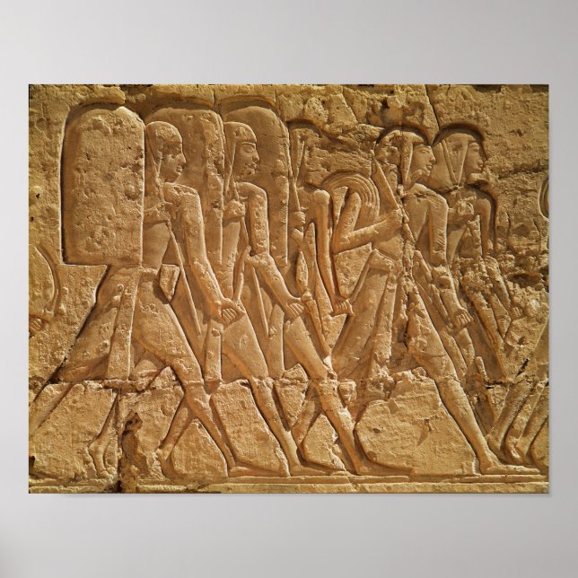 Póster Relief depicting servants carrying rope (Frente)
