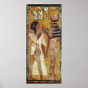 Póster Relief depicting the Goddess Hathor placing