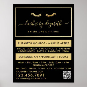 Póster Relieve metalizado dorado de moda azota a artista