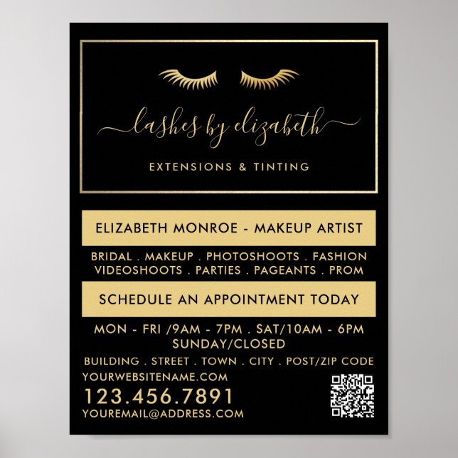 Póster Relieve metalizado dorado de moda azota a artista  (Frente)