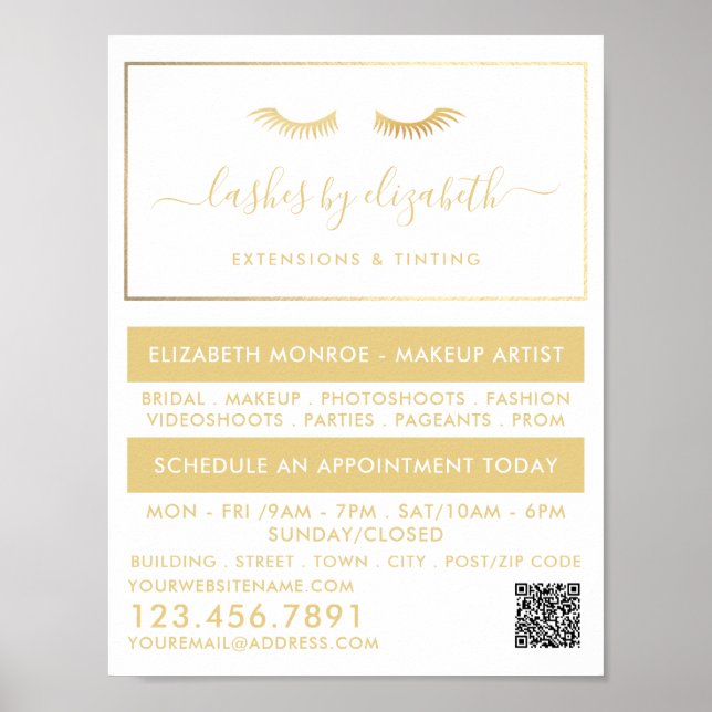 Póster Relieve metalizado dorado de moda azota a artista  (Frente)