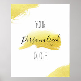 Póster Relieve metalizado dorado de pincel de oro de pinz