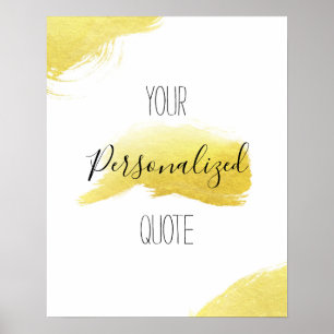 Póster Relieve metalizado dorado de pincel de oro de pinz