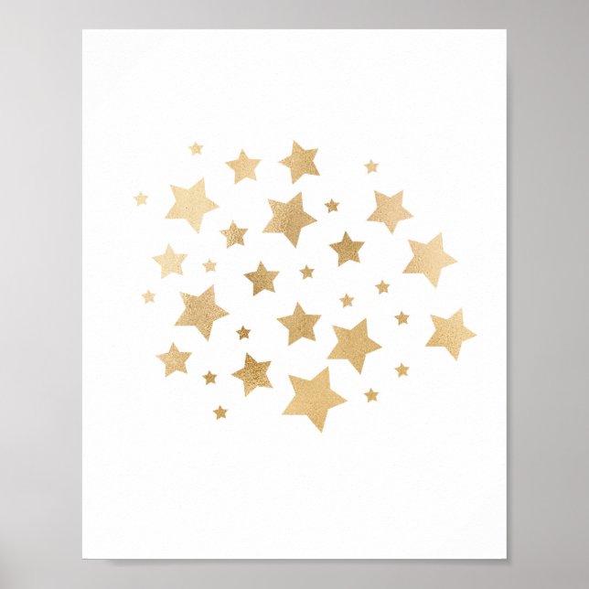 Póster Relieve metalizado dorado Estrellas Purpurina Nurs (Frente)