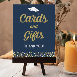 Póster Relieve metalizado dorado Script Tarjetas Confetti