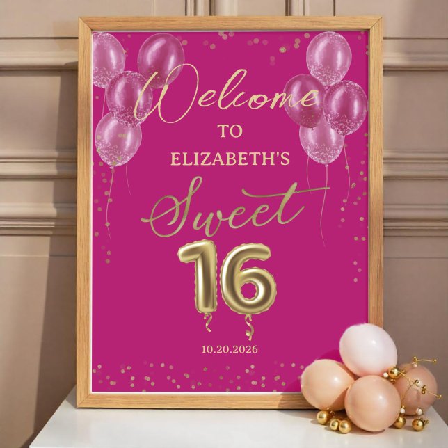 Póster Relieve metalizado dorado Sweet 16 Globos Signo de (Subido por el creador)