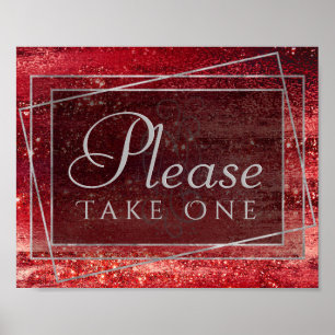 Póster Relieve metalizado Glitzy Henna Crimson Red Por