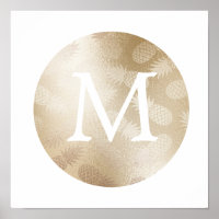 Relieve metalizado lindo rosa oro piña monograma