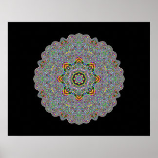 Póster Relieve metalizado negro