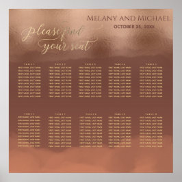 Póster Relieve metalizado Rosa dorado canela cantaloupe a