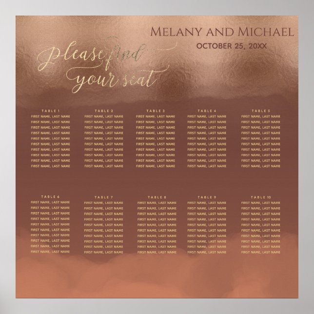 Póster Relieve metalizado Rosa dorado canela cantaloupe a (Frente)