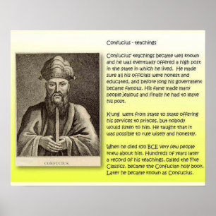 Póster Religión, confucianismo, enseñanza