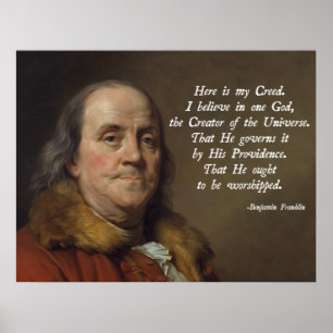 Póster Religión de Benjamin Franklin