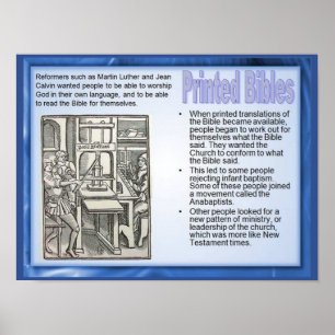 Póster Religión, historia, reforma de la biblia impresa