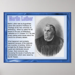 Póster Religión, historia, reforma Martin Luther