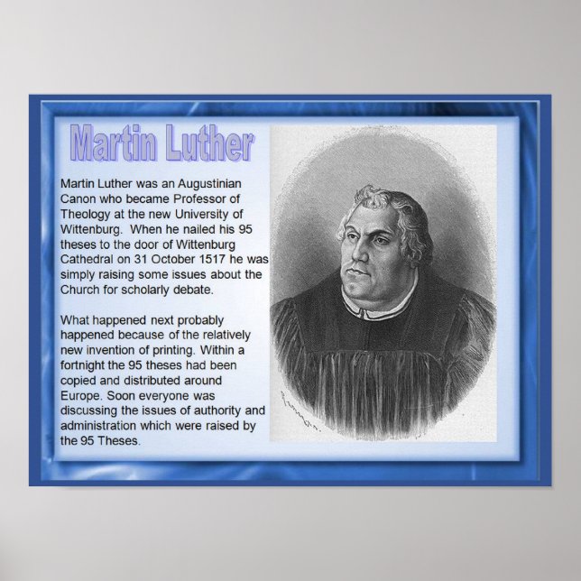 Póster Religión, historia, reforma Martin Luther (Frente)